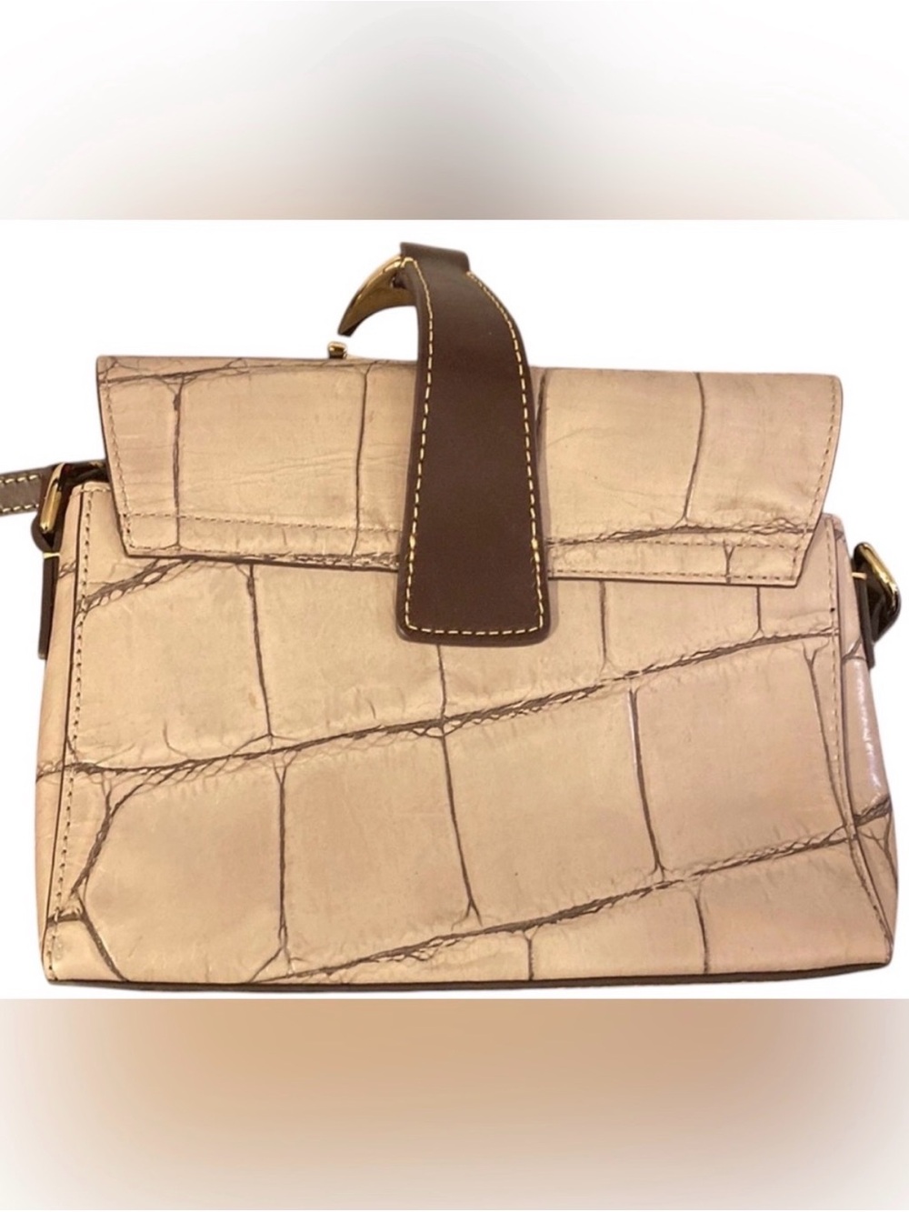 Dooney & Bourke Emerson Kyra Beige Croc-Embossed Crossbody - Picture 7 of 14